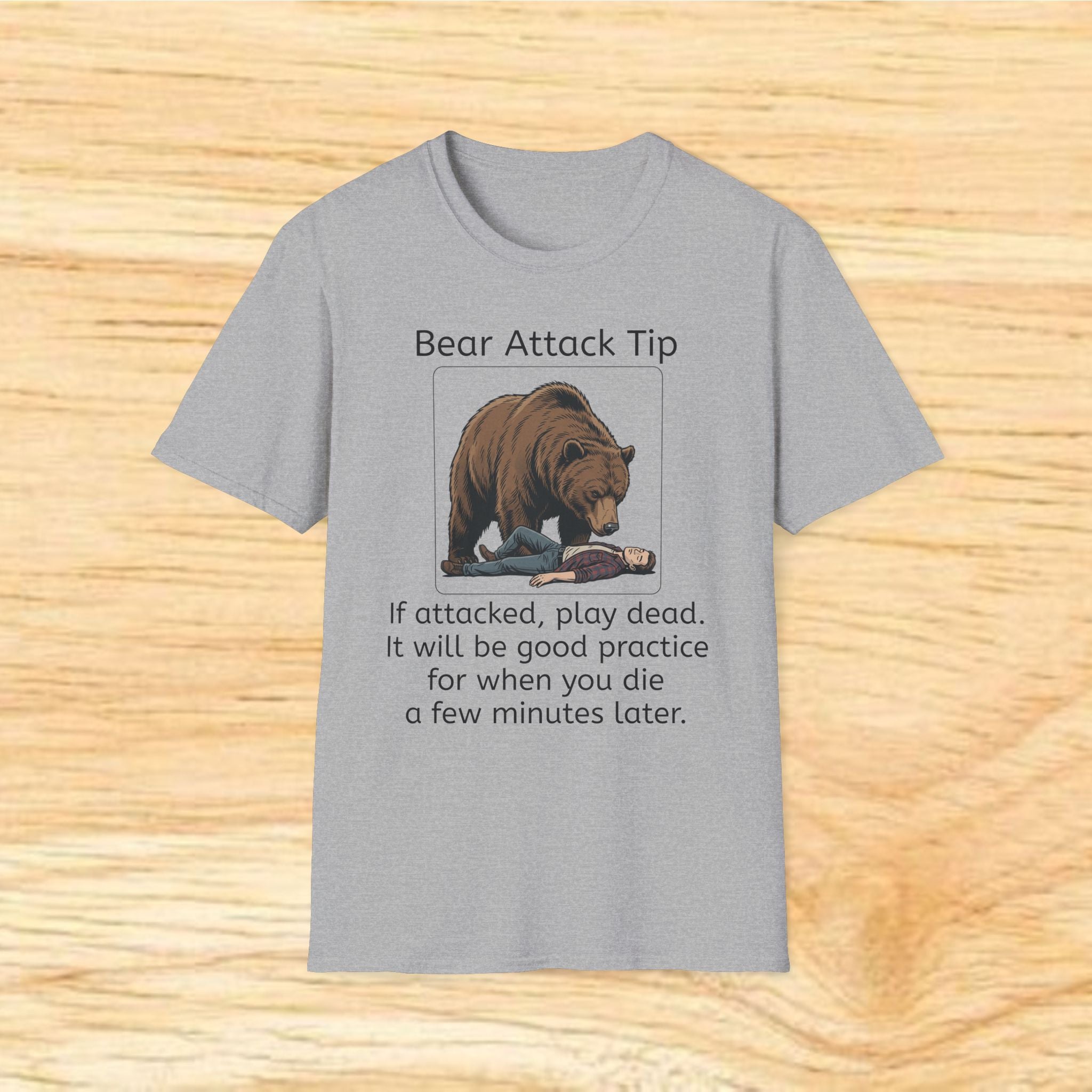 Bear Attack Tip T-Shirt | Funny Wilderness Survival Tee
