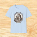 Off to Cause a Kerfuffle Hedgehog on Motorcycle T-Shirt | Vintage Biker Hedgehog Tee
