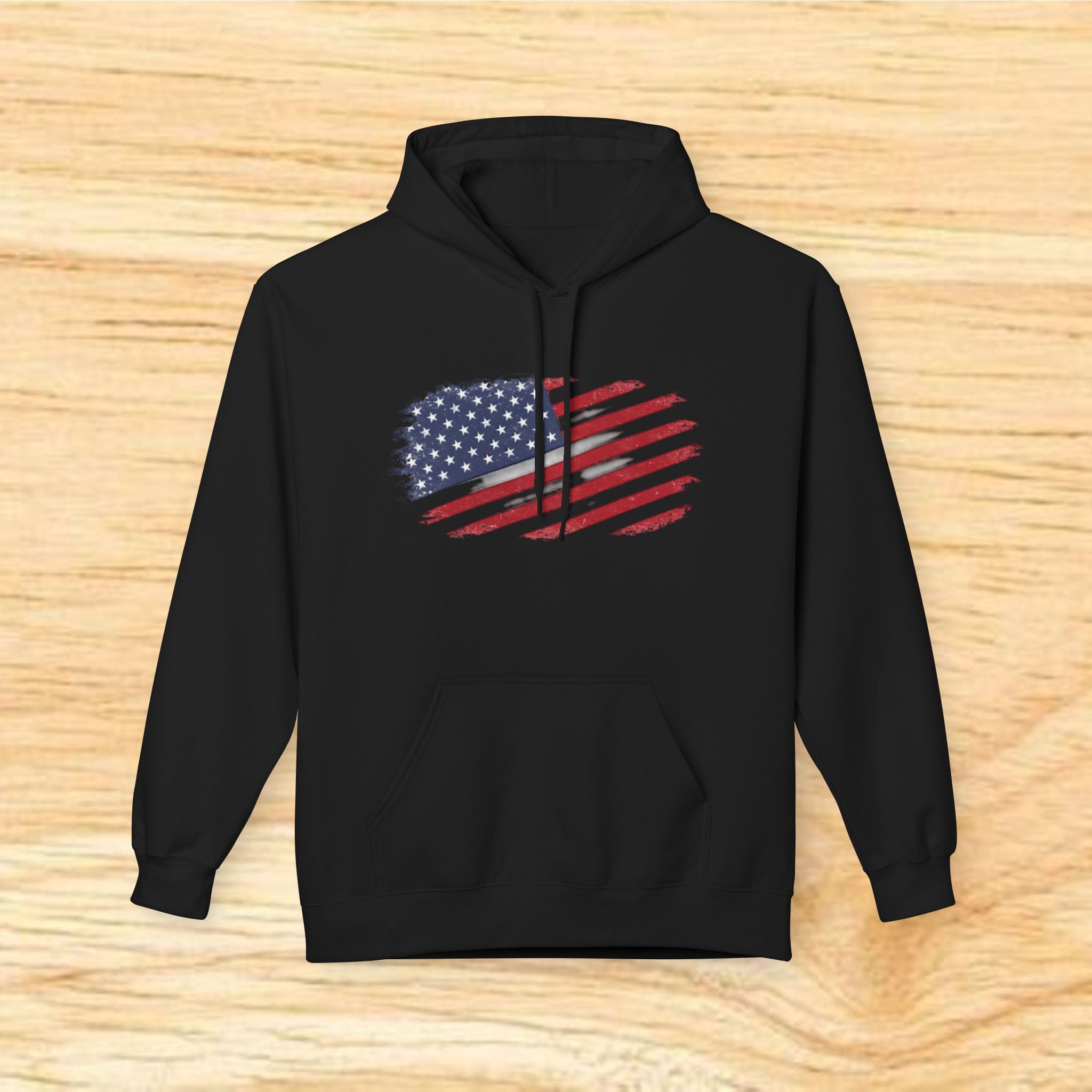 Distressed American Flag Hoodie | Patriotic Stars Stripes