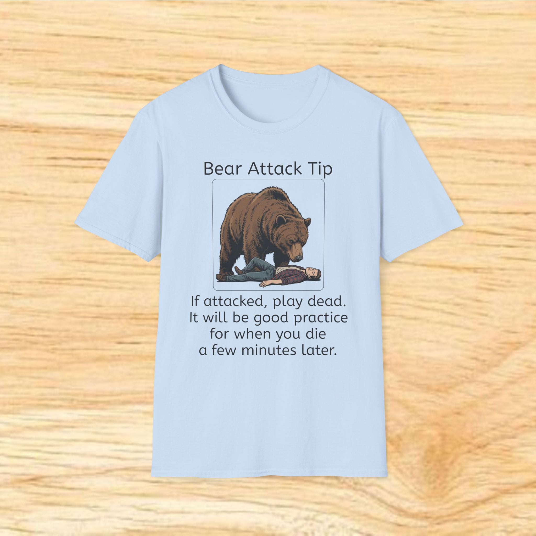Bear Attack Tip T-Shirt | Funny Wilderness Survival Tee