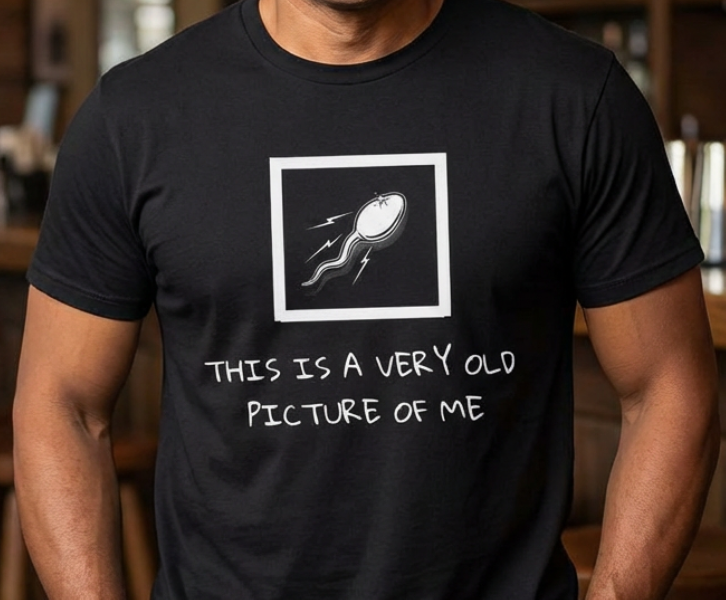 This Is A Very Old Picture Of Me T-Shirt | Funny Sperm Cartoon Tee