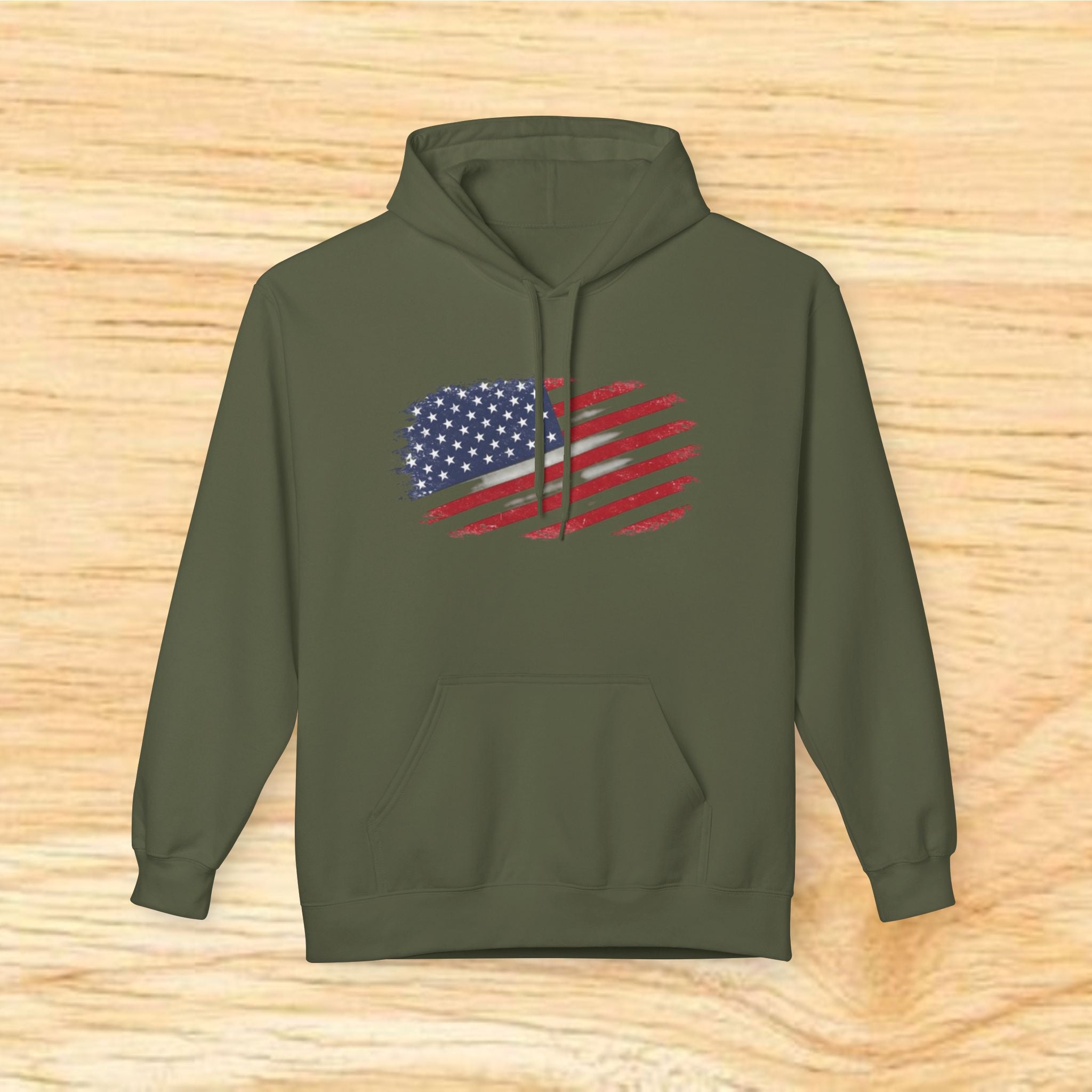 Distressed American Flag Hoodie | Patriotic Stars Stripes