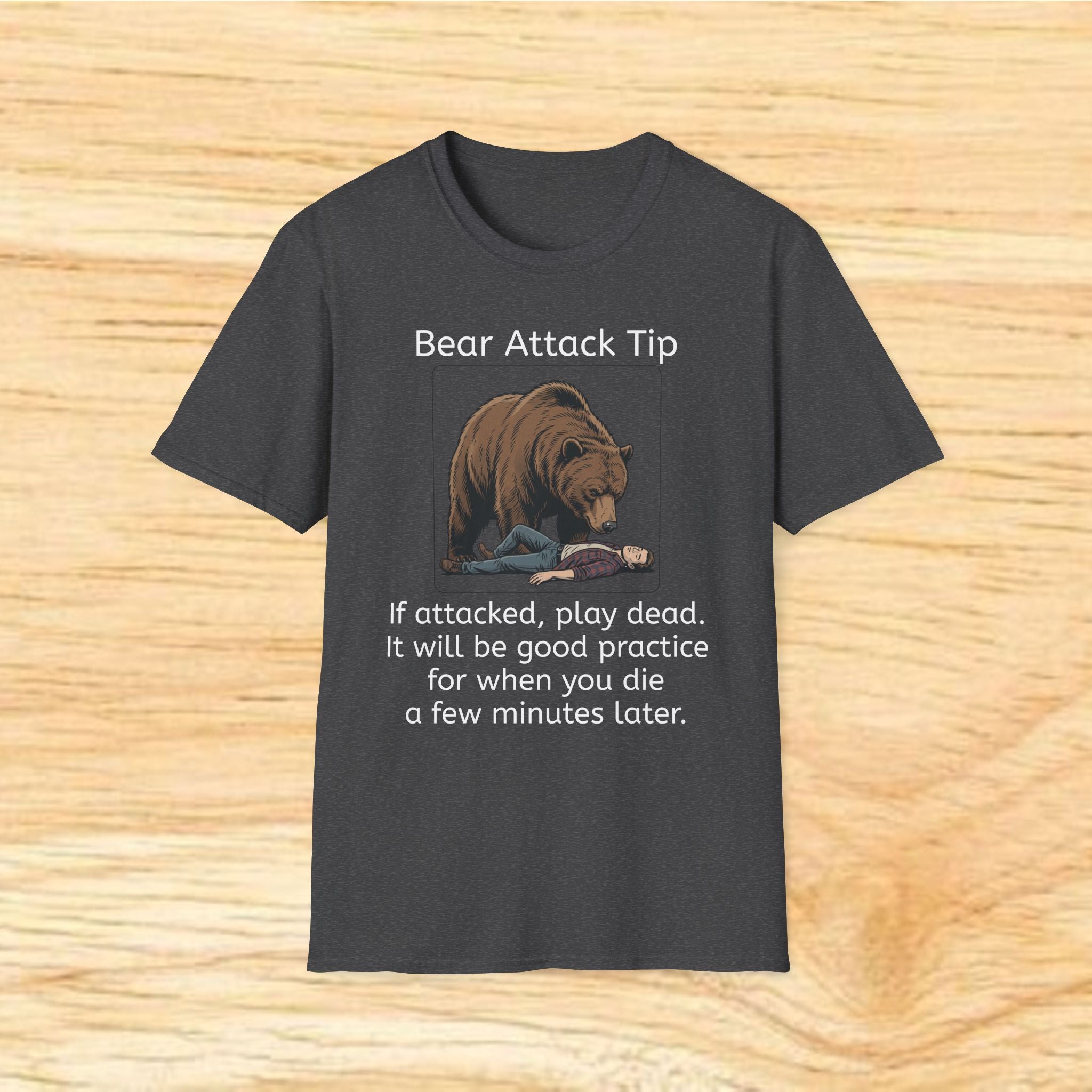 Bear Attack Tip T-Shirt | Funny Wilderness Survival Tee