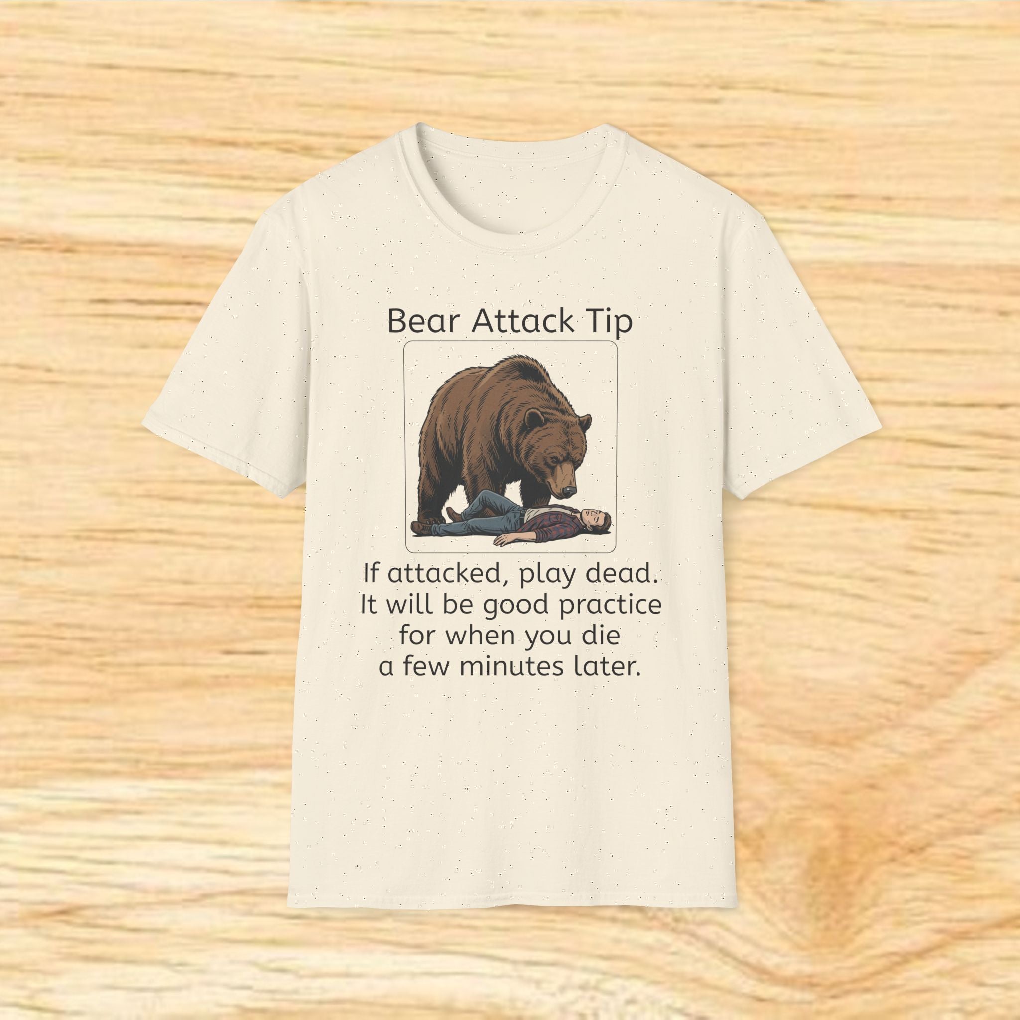 Bear Attack Tip T-Shirt | Funny Wilderness Survival Tee